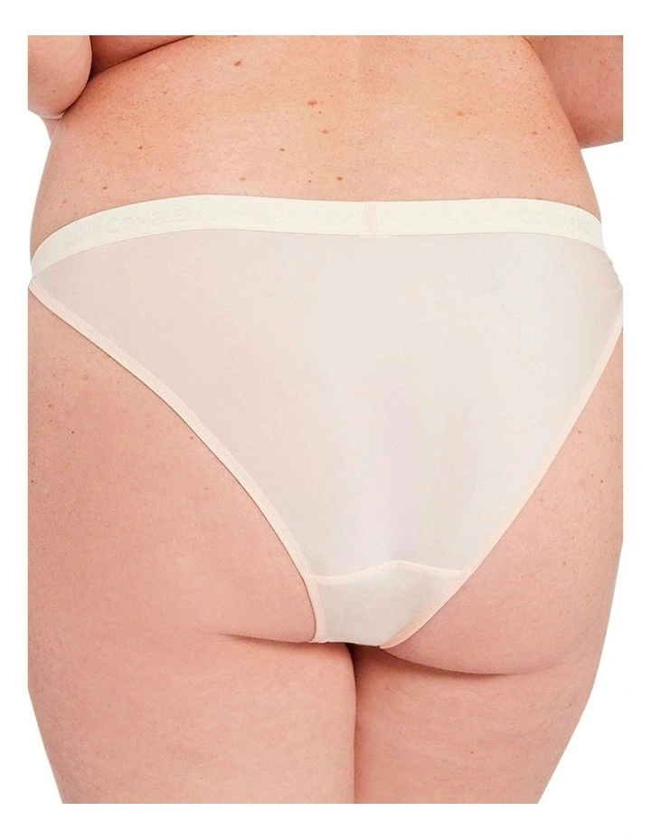 Arum Gloss Tanga Side Lace Hipster Brief in Powder Ivory