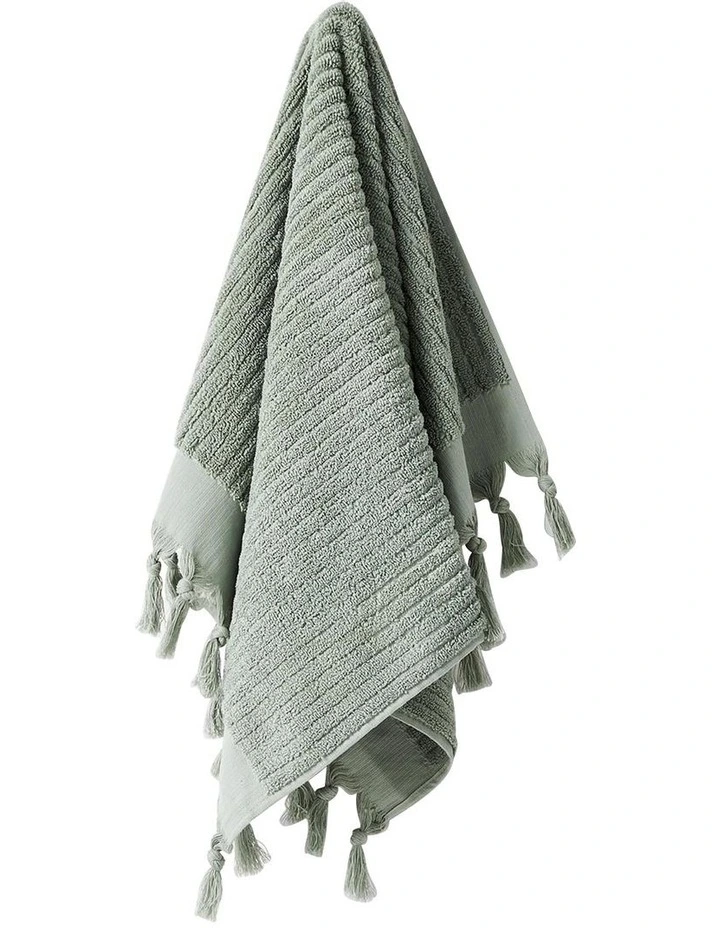 Paros Rib Bath Towel Set in Sage