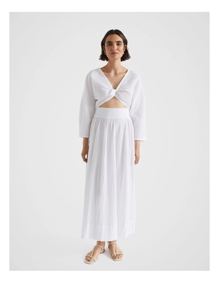 Textured Cotton Twist Top in Whisper White