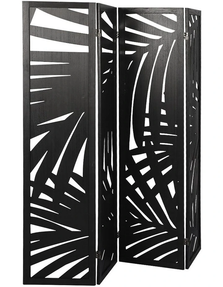 4 Panel Room Divider in Black