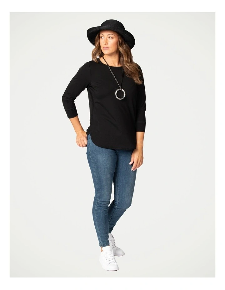 Eternity Modal/Cotton Bind Top in Black