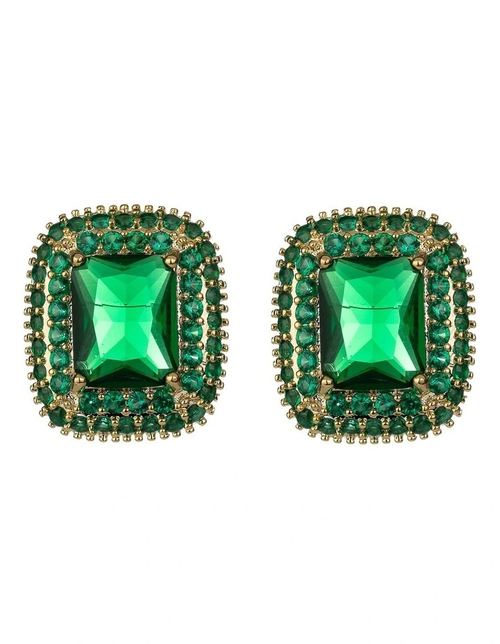Sept Fashion Earring in Gold/Emerald