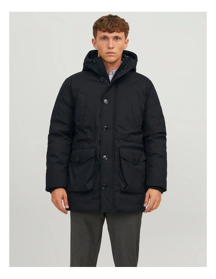 Hybrid Puffer Jacket in Black