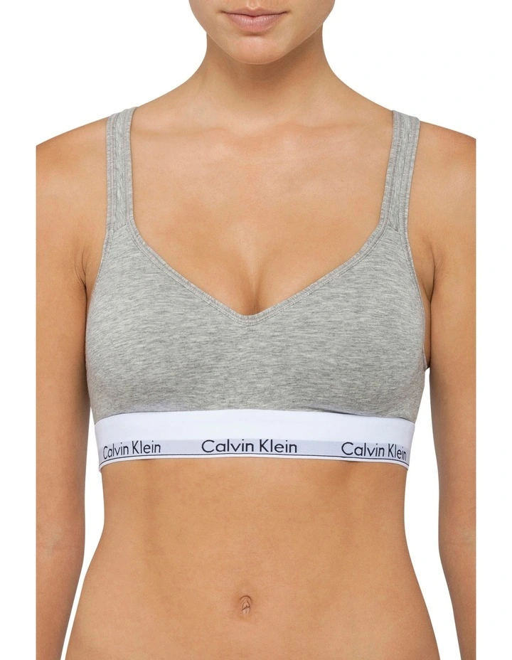 Modern Cotton Lightly Lined Bralette in Grey