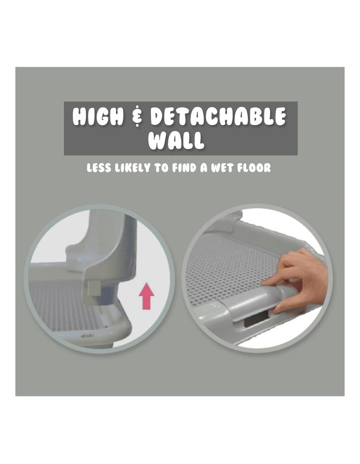 PS KOREA Dog Pet Potty Tray Training Toilet Detachable Wall T2 in Grey