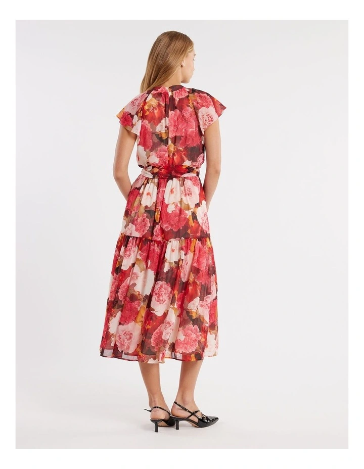 Canvas Bloom Dress in Red