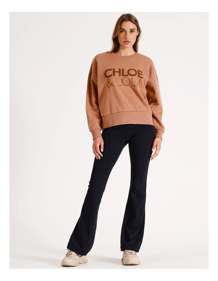 Crew Long Sleeve Top in Tan