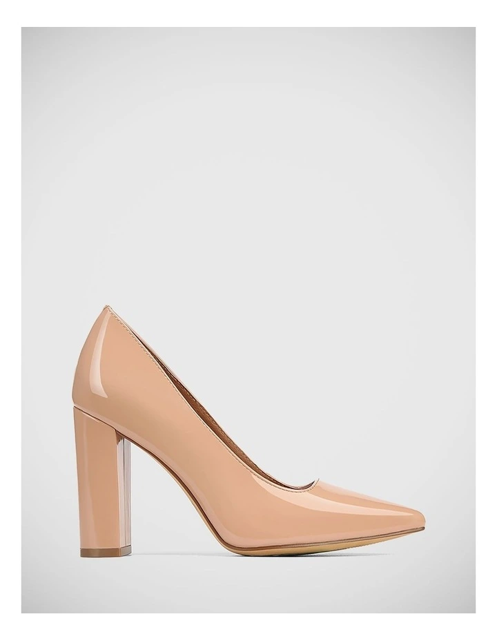 Huda Patent Leather Pump in Tan