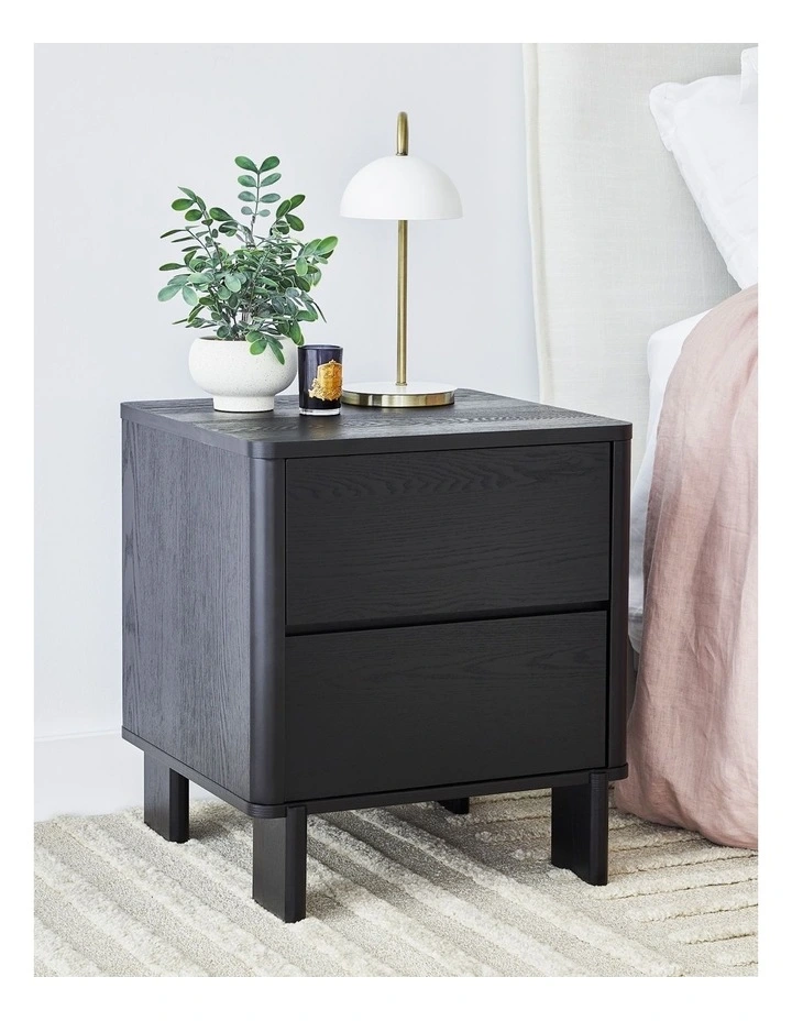 Taupo Bedside Table in Black