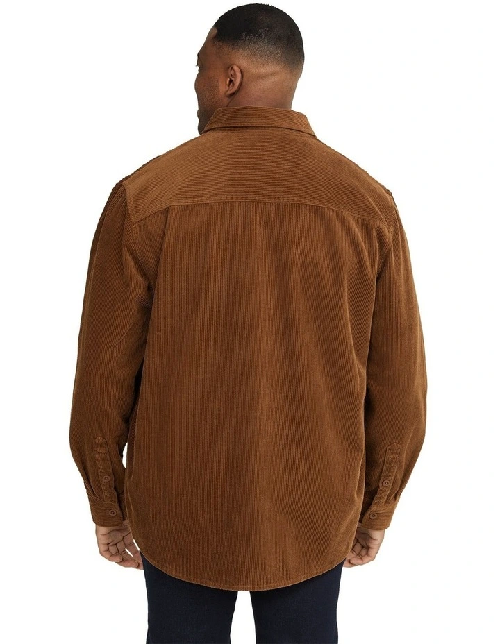 Stan Cord Overshirt in Tan