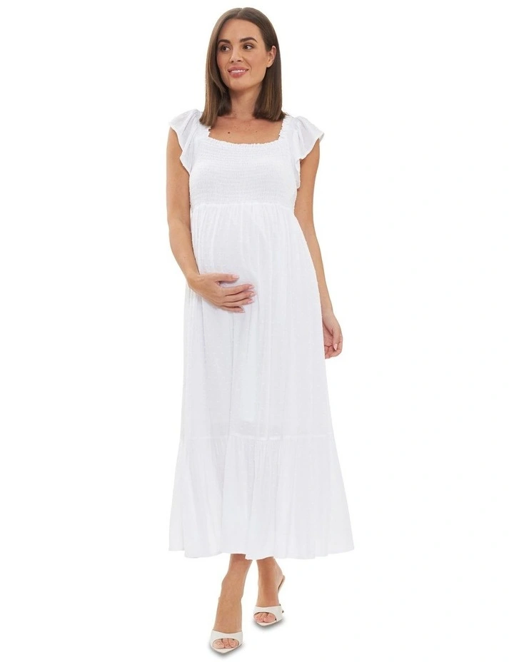 Hail Spot Dress in White