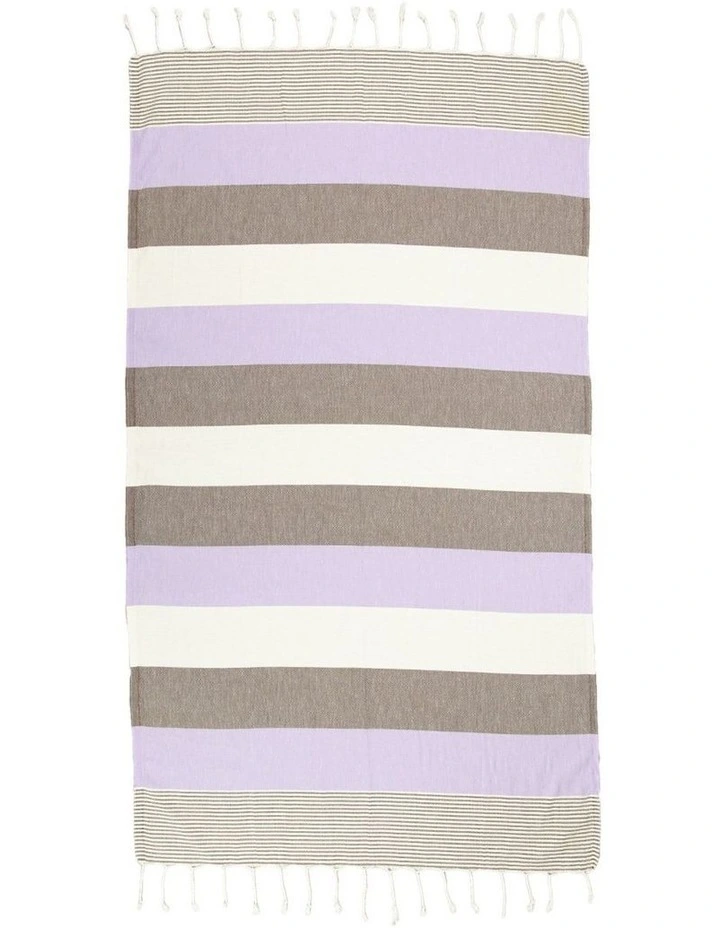 Thin Turkish Towel in Brown/Purple