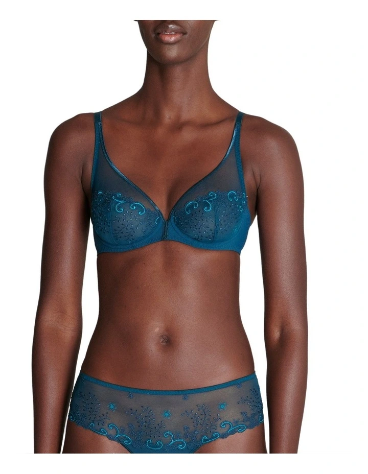 Delice Full Cup Plunge Bra in Blue