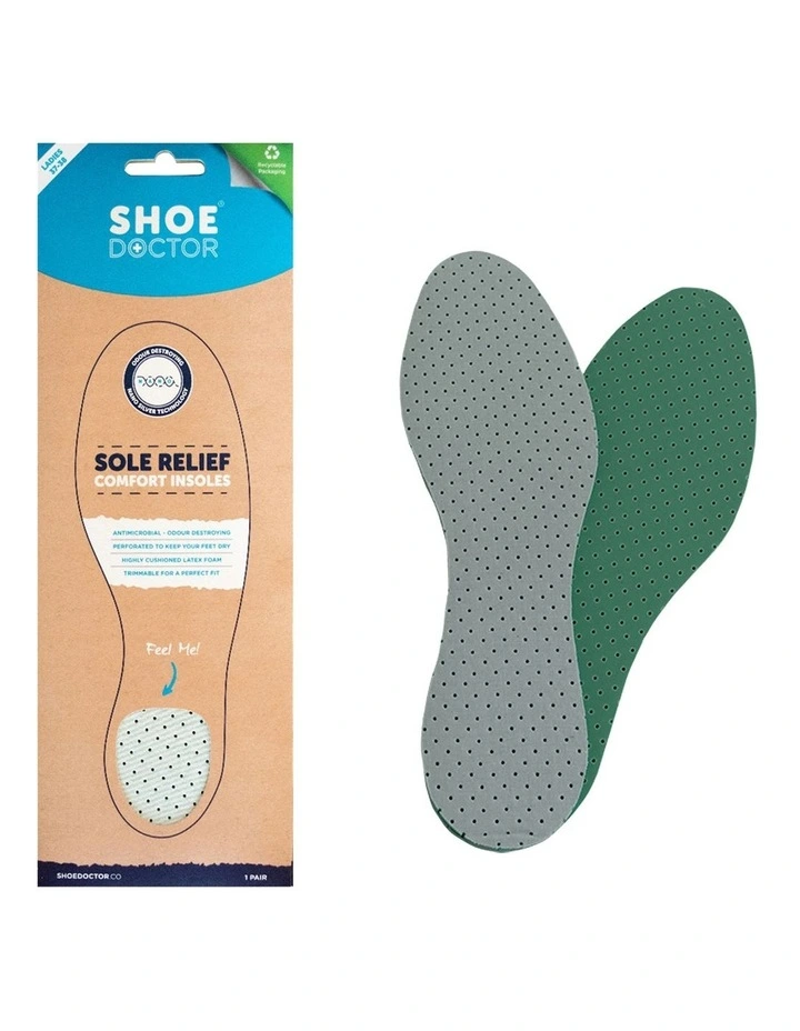 Sole Relief Comfort Insoles Size 37-38 in Soft Green