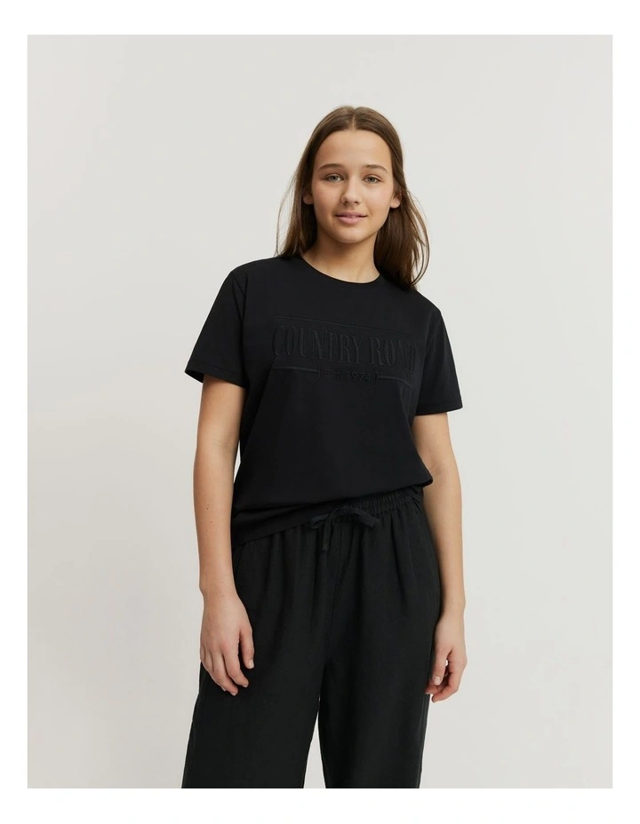 Teen Verified Australian Cotton Heritage T-shirt in Black