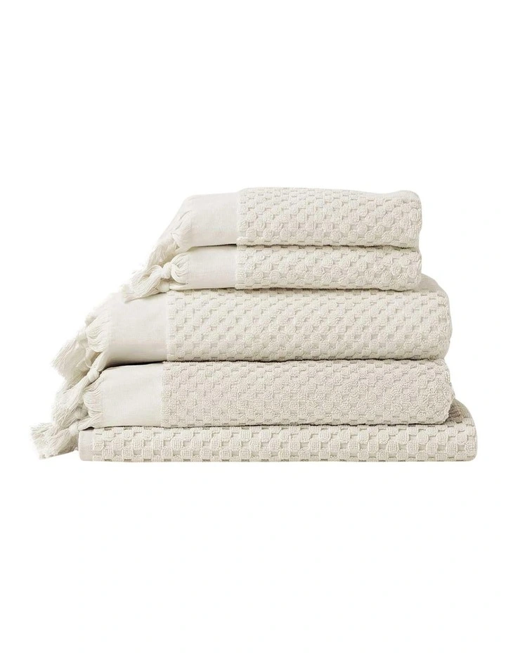 Milos Bath Towel Set in Sand