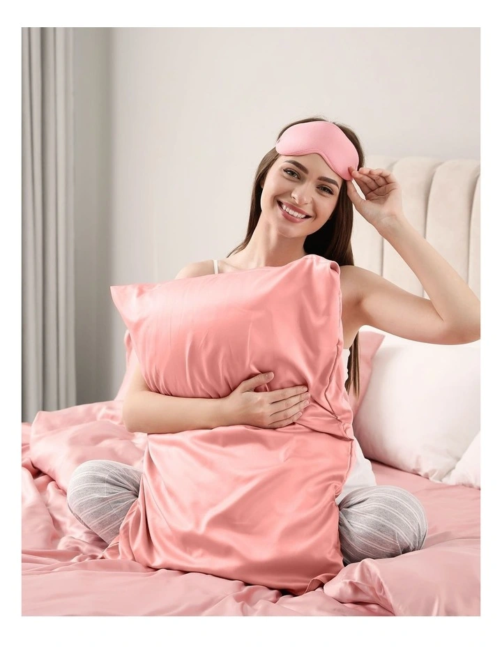 Pure Silk Pillowcase 100% Mulberry Silk Hypoallergenic in Blush