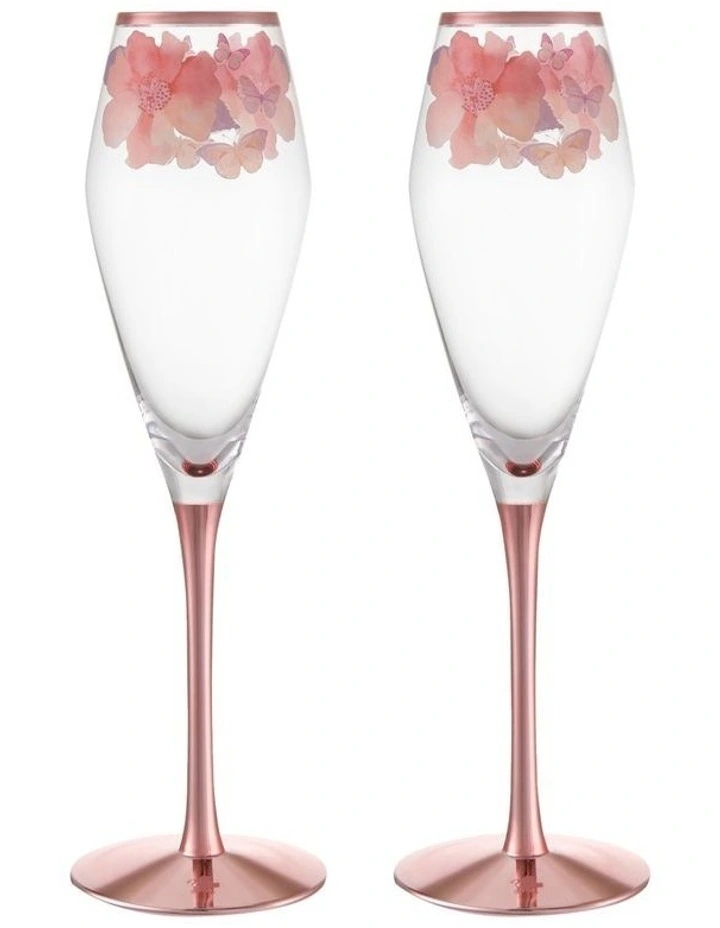 Camilla Prosecco Glass Gift Box 240ml Set of 2 in Rose Gold
