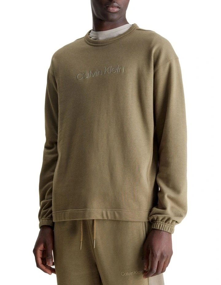 Sweat Pullover in Gray Olive