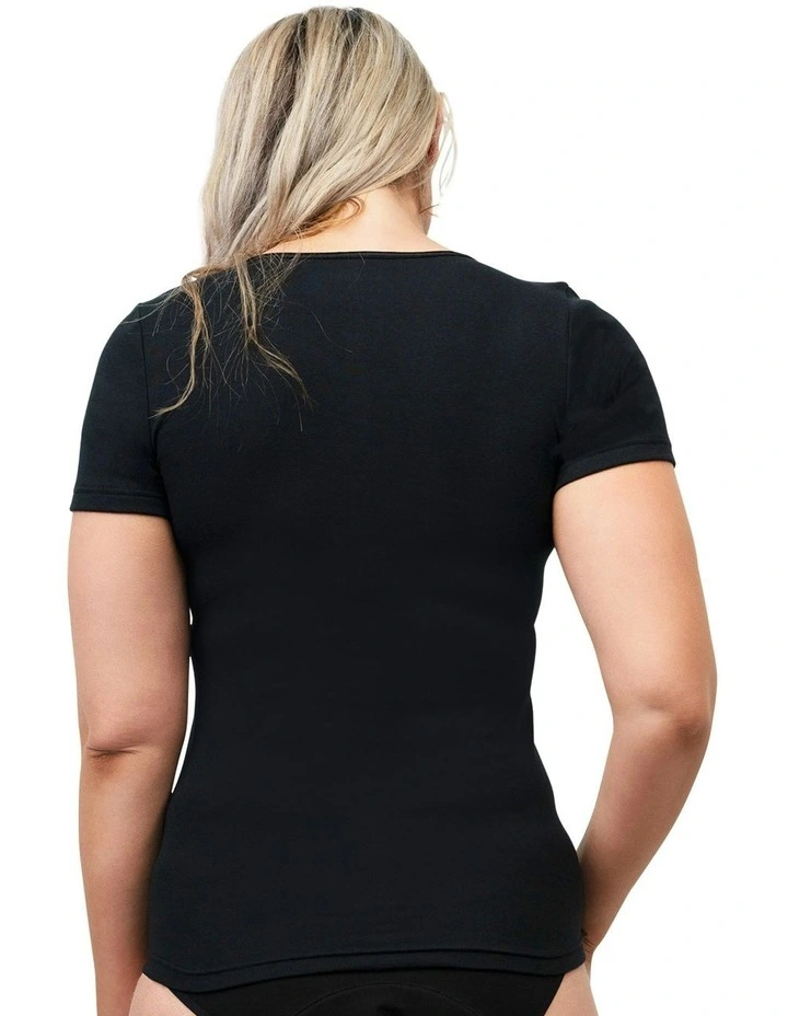 Short Sleeve Organic Cotton T-shirt in Black