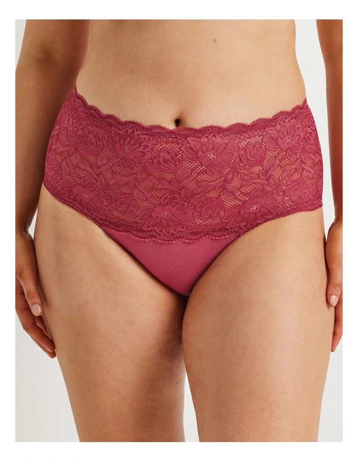 Cotton and Lace Full Brief 2 Pack in Black/Spice