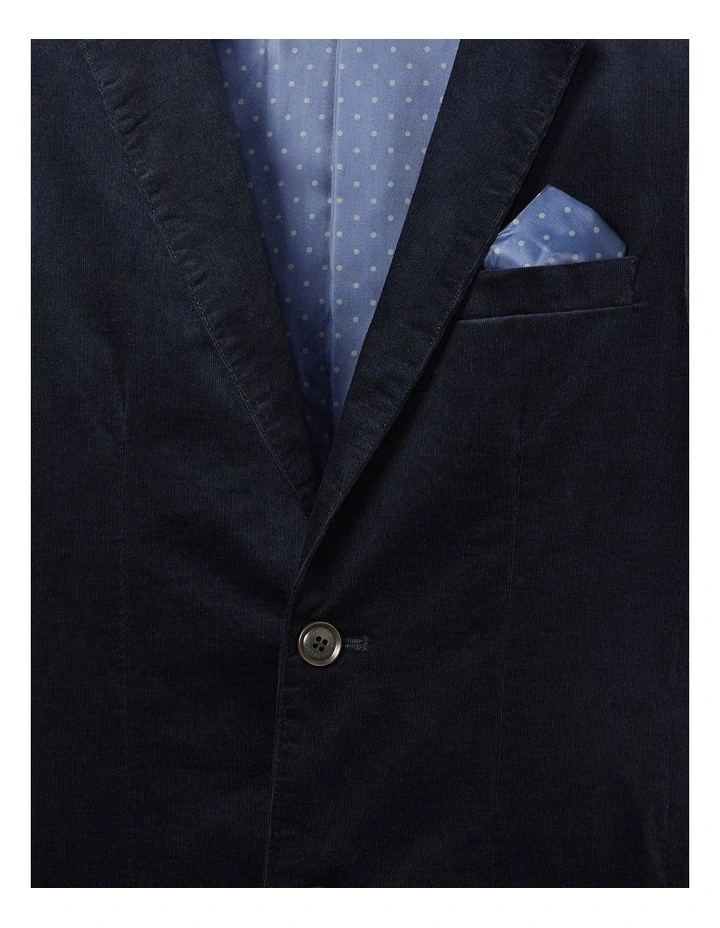 Wale Cord Junior Fit Blazer in Navy