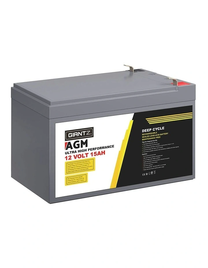 AGM Battery 12V 15Ah Deep Cycle Box Portable Solar Caravan Camping