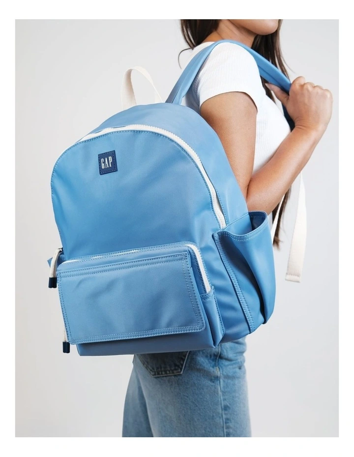 Nylon Travel Backpack in Light Blue