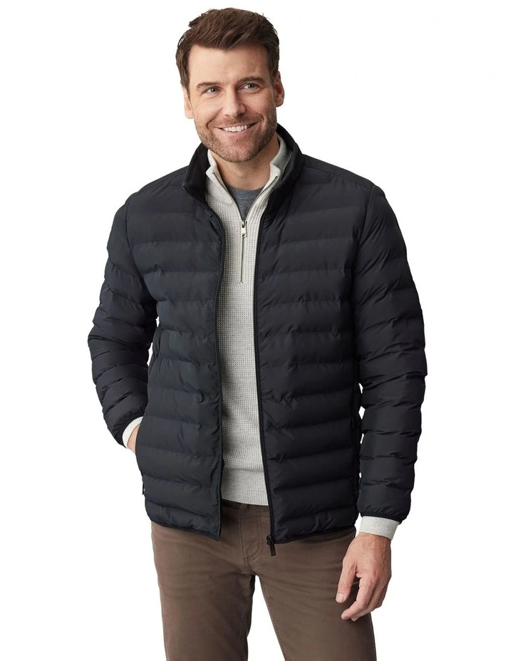 Heatseal Puffer Jacket in Black