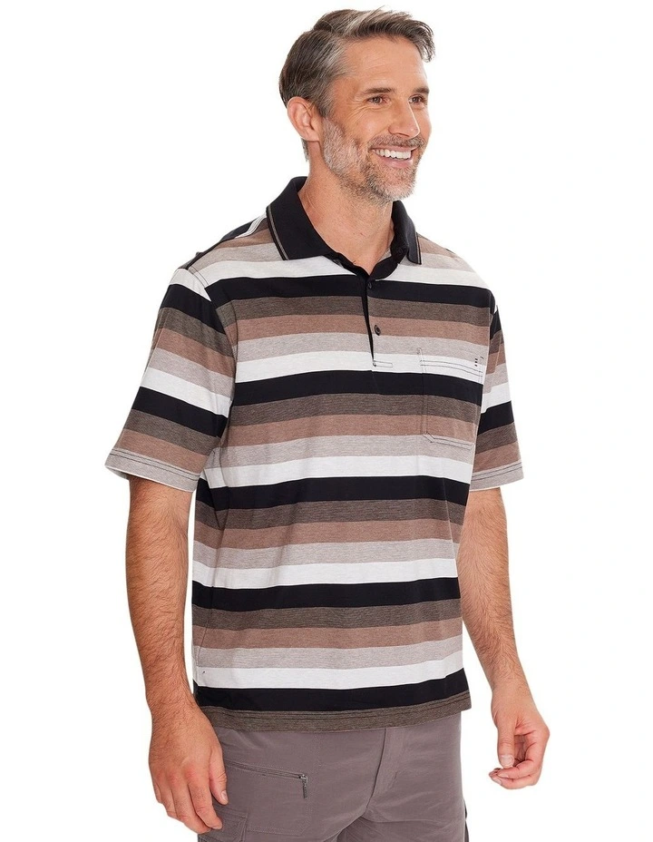 Ked Mercerised Polo in Black
