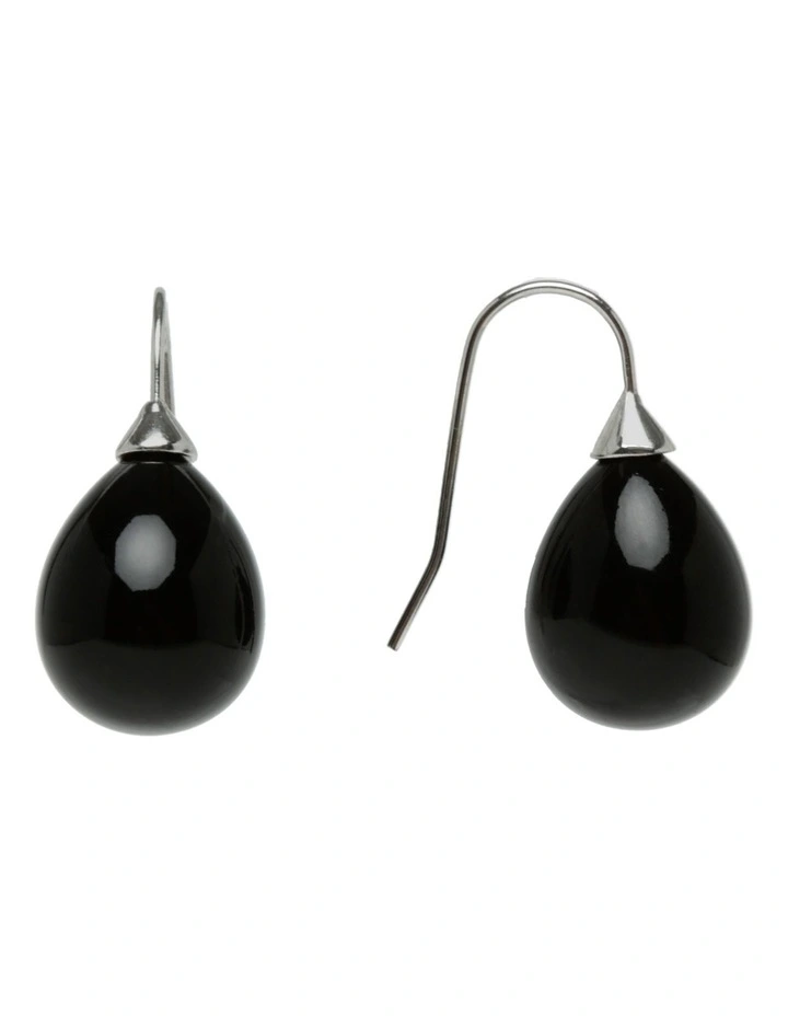 Pearl Jet Black Earrings