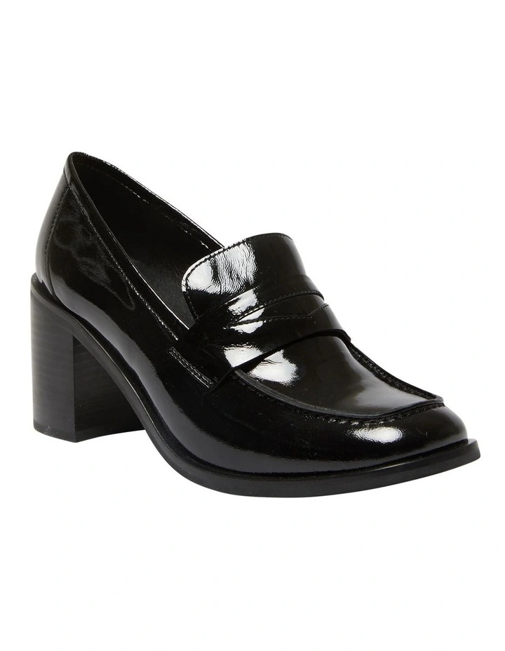 Sonya Heeled Leather Shoes in Black Patent