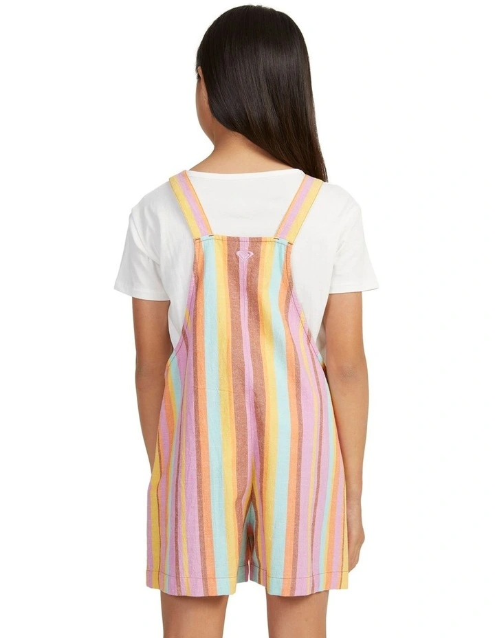 More Than I Can Say Linen Playsuit in Mocha Bisque Mirage Stripe