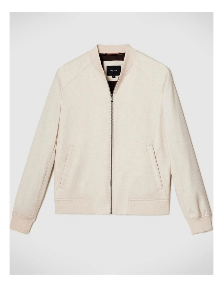 Tailored Bomber Jacket in Natural