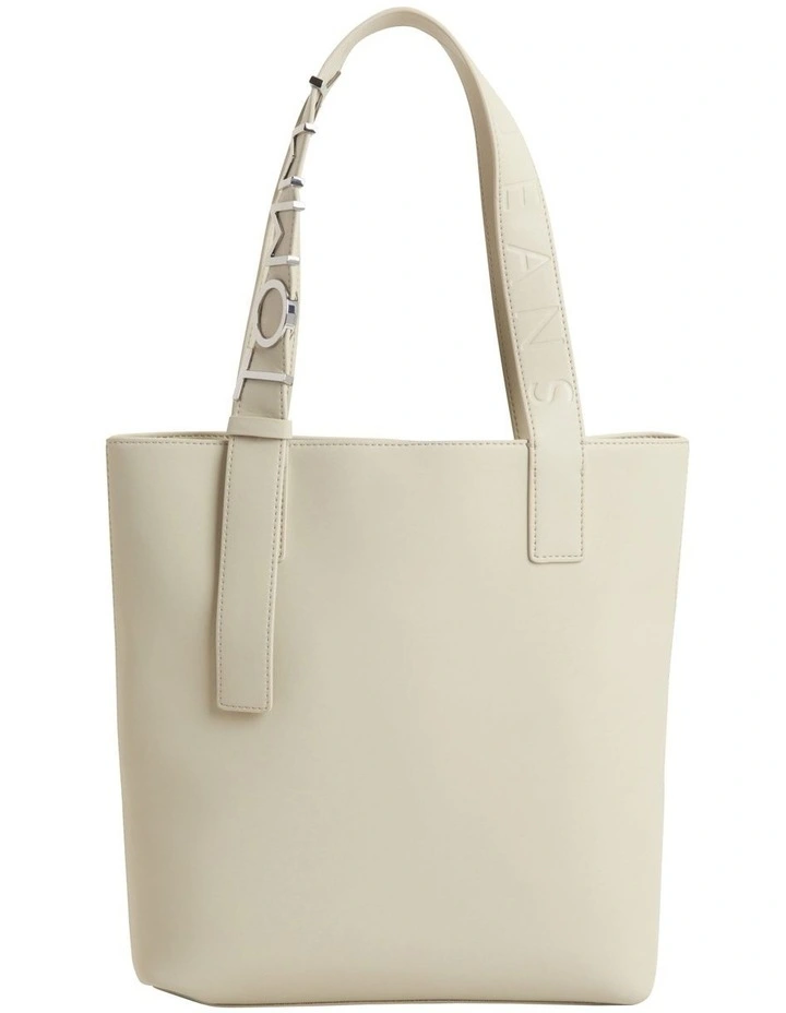 Bold Logo Tote Bag in Beige