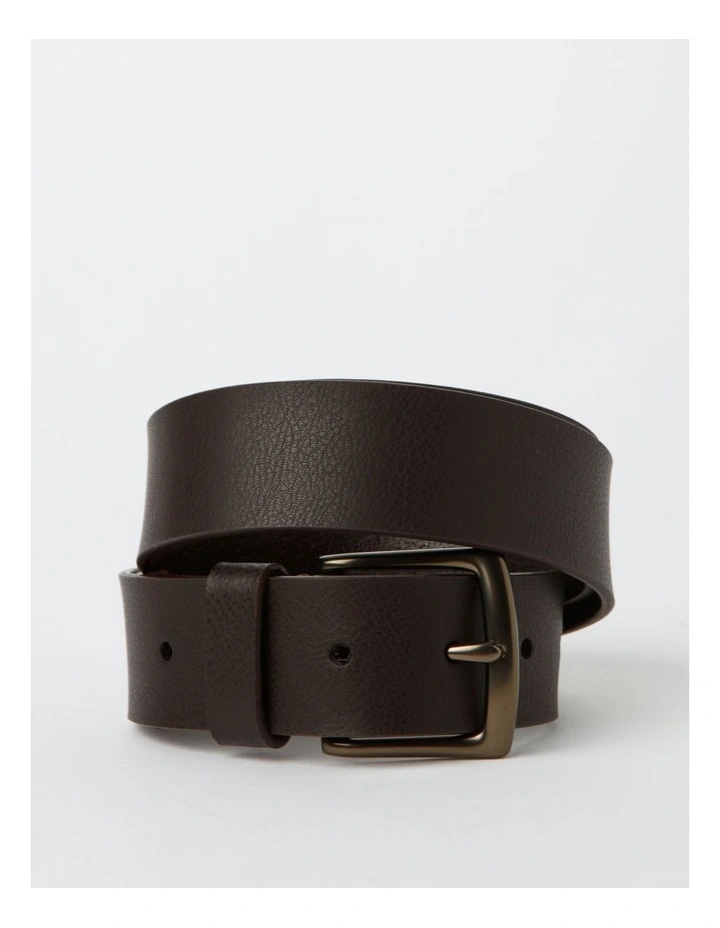 Casual Leather Belt in Dark Brown