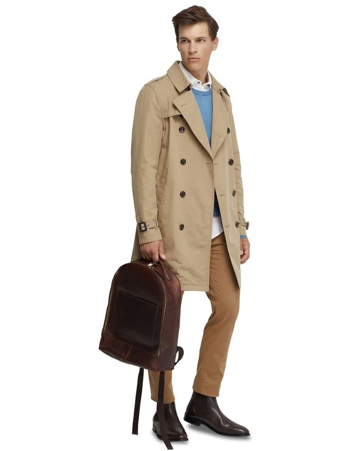 Marco Short Trench Coat in Sand