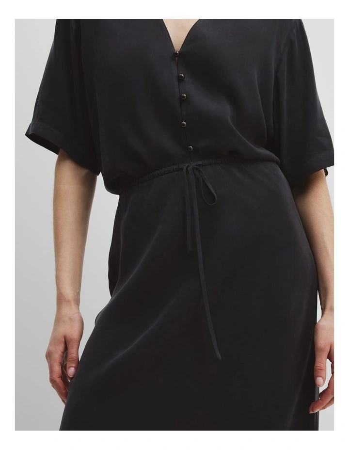 Pull On Cupro Skirt in Black