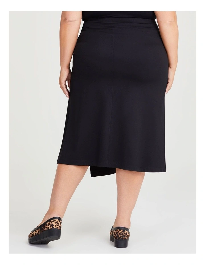 Ponte Fundamental Aline Long Skirt in Black