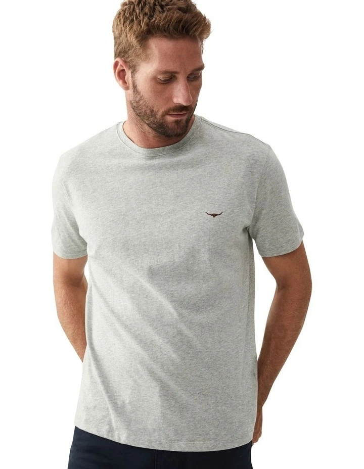 Parson T-Shirt in Grey Marle/Chestnut