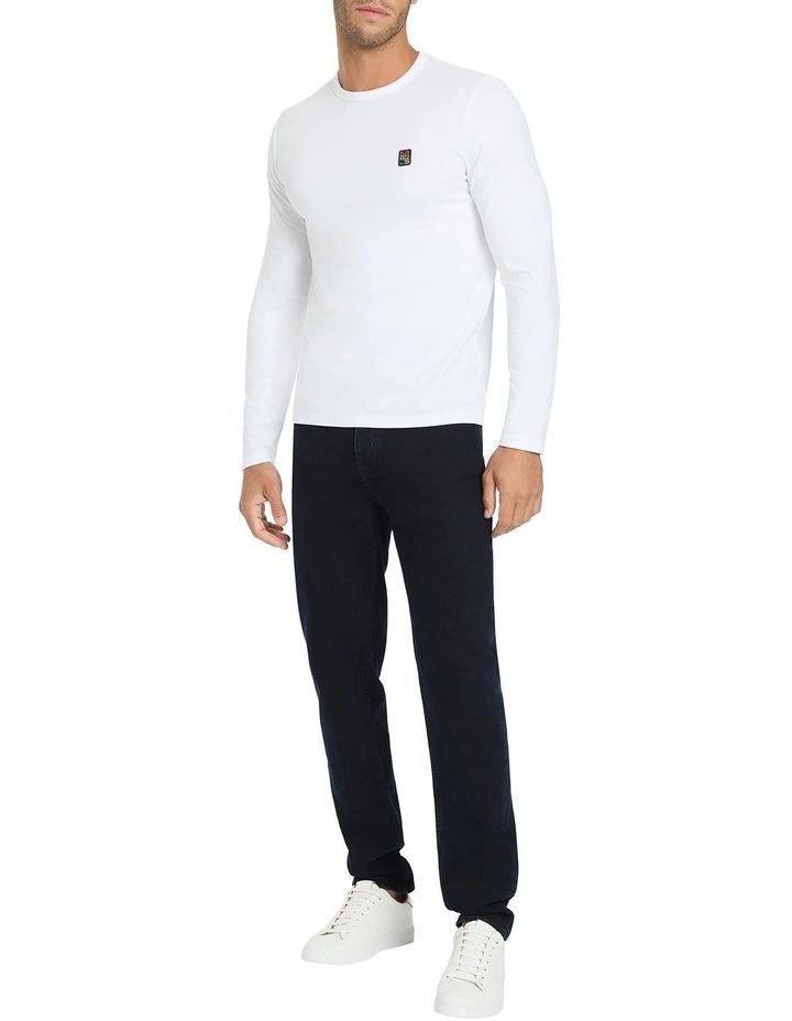 Marcs Long Sleeve Badge Tee in White