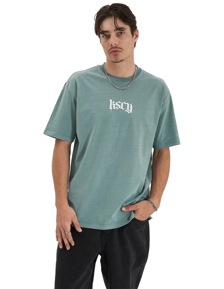 Tin Petal Heavy Box Fit Tee in Pigment Trellis