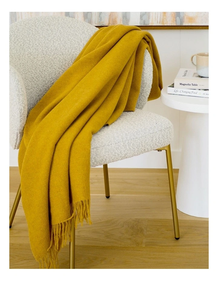 Oxford Throw Blanket in Mustard