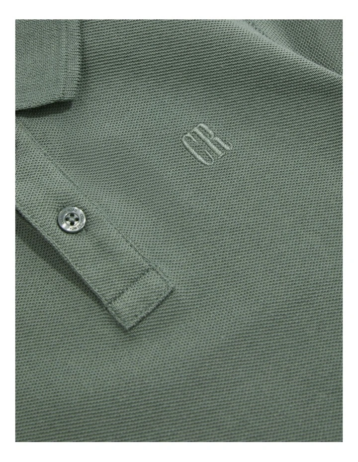Organically Grown Cotton Polo Shirt in Sage