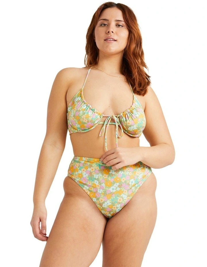 On The Bright Side Kayden Underwire Bikini Top in Palm Green