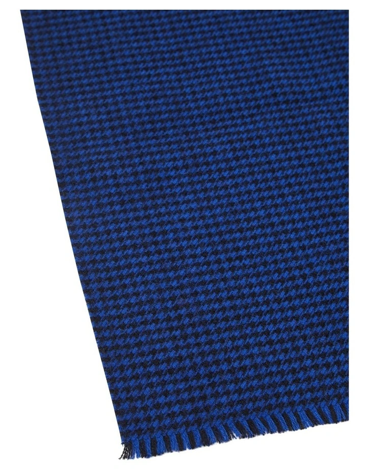 Reid Wool Check Scarf in Midnight Blue
