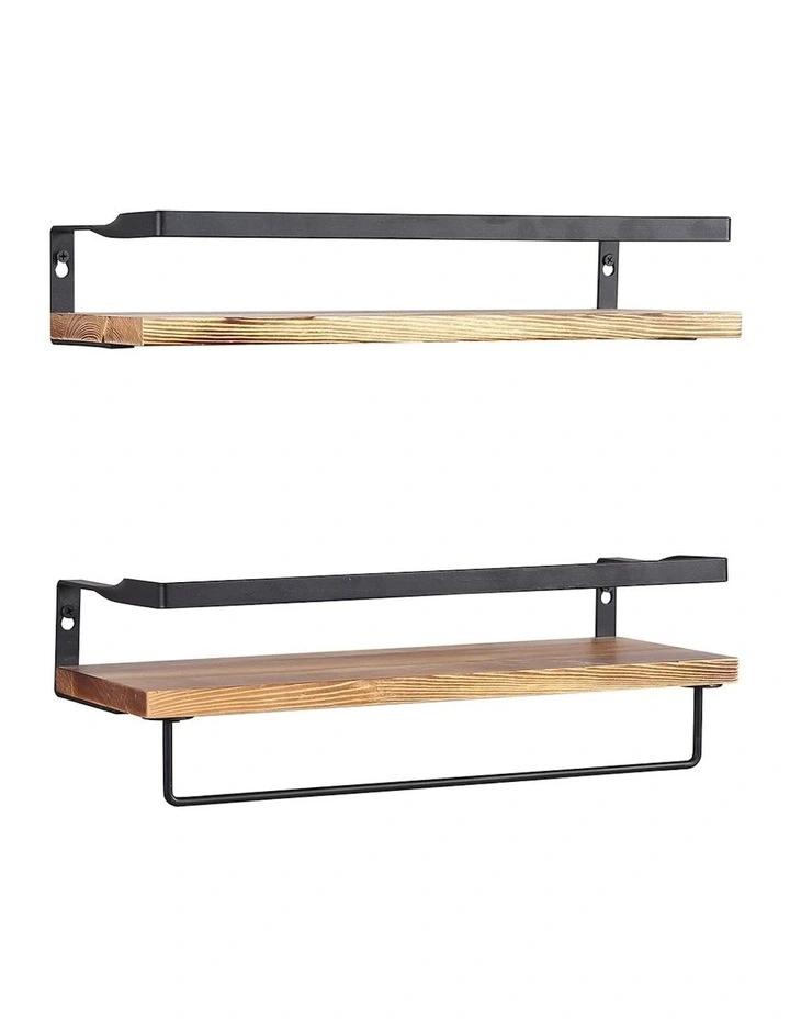 Floating Display Shelves in Brown/Black