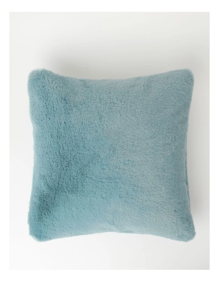 Amelie Fur Cushion in Duck Egg