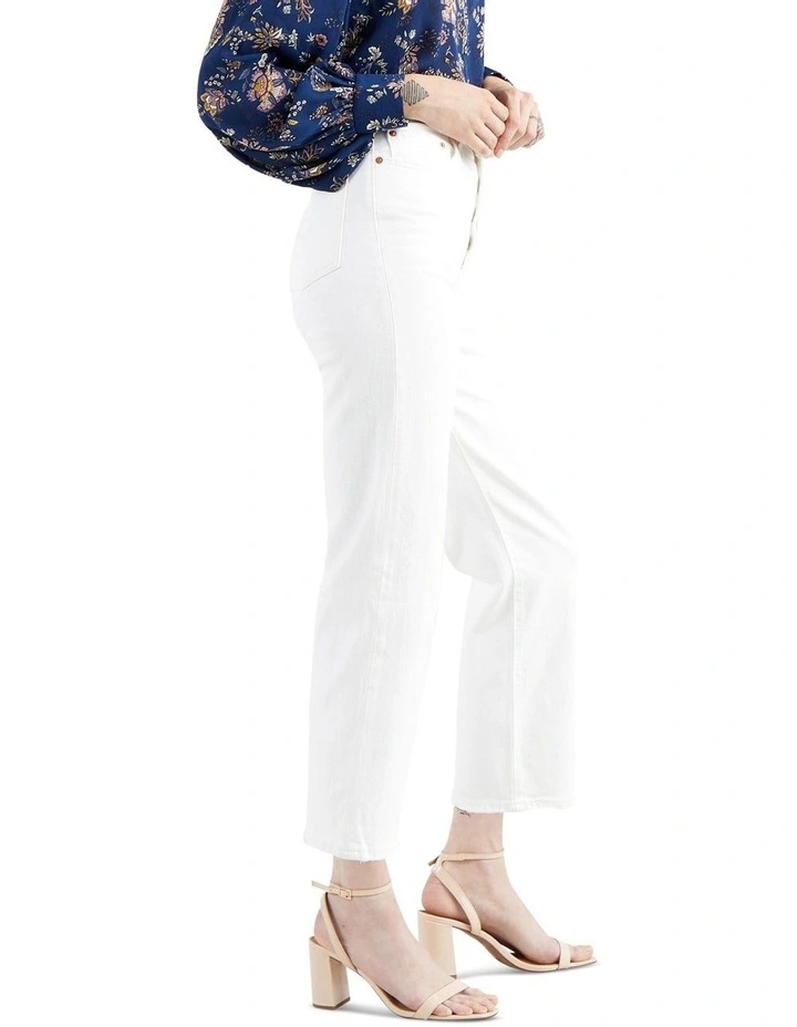 Ribcage Straight Ankle Jeans in White