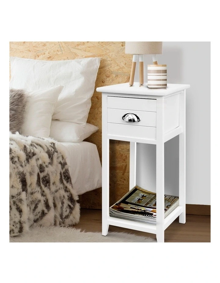 Thyme Vintage Bedside Table in White